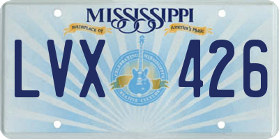 MS license plate LVX426