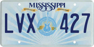 MS license plate LVX427