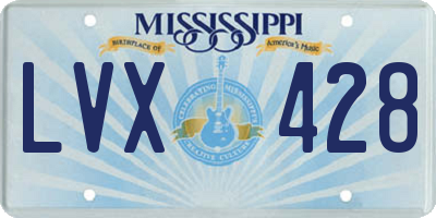 MS license plate LVX428