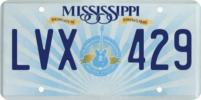 MS license plate LVX429