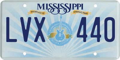 MS license plate LVX440