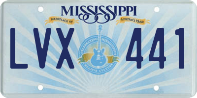 MS license plate LVX441
