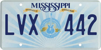 MS license plate LVX442