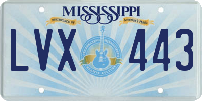 MS license plate LVX443