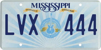 MS license plate LVX444