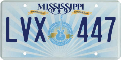 MS license plate LVX447