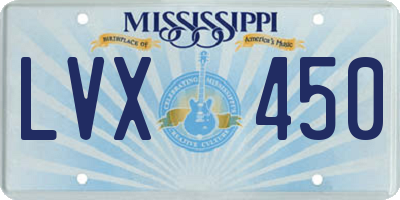 MS license plate LVX450
