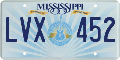 MS license plate LVX452