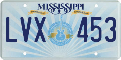 MS license plate LVX453