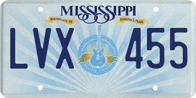MS license plate LVX455