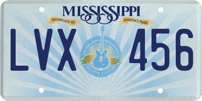 MS license plate LVX456