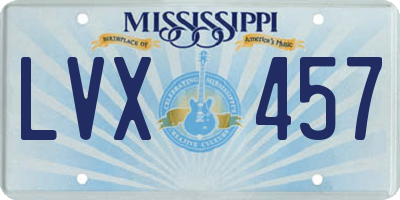 MS license plate LVX457