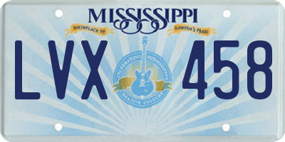 MS license plate LVX458