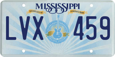 MS license plate LVX459