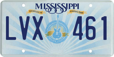 MS license plate LVX461
