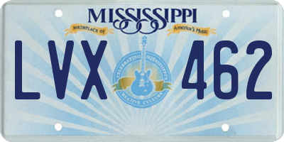 MS license plate LVX462