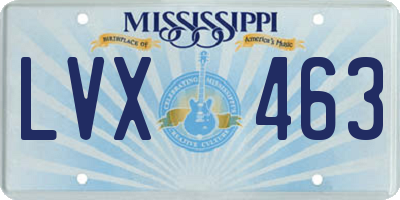 MS license plate LVX463