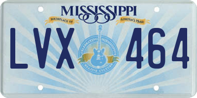 MS license plate LVX464
