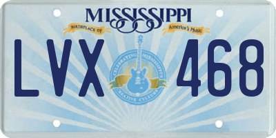 MS license plate LVX468
