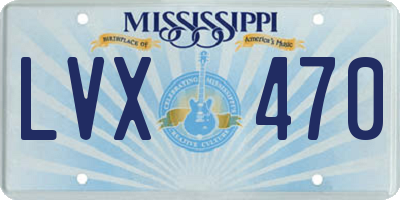 MS license plate LVX470