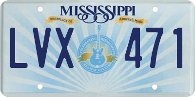 MS license plate LVX471
