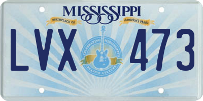 MS license plate LVX473