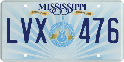 MS license plate LVX476