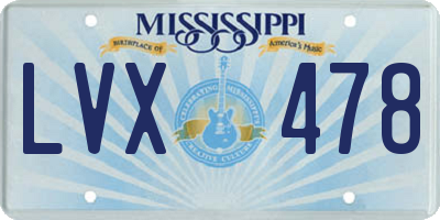 MS license plate LVX478
