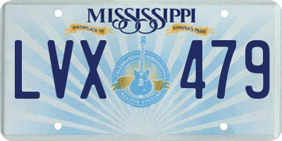 MS license plate LVX479