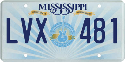 MS license plate LVX481