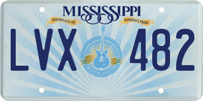 MS license plate LVX482
