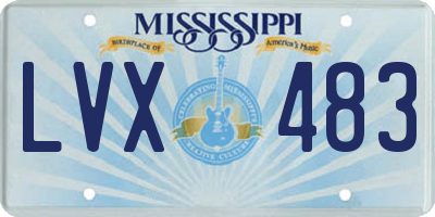 MS license plate LVX483