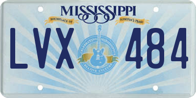 MS license plate LVX484