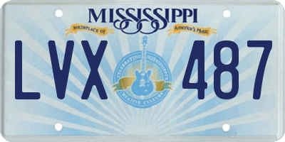 MS license plate LVX487