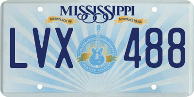 MS license plate LVX488