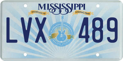 MS license plate LVX489