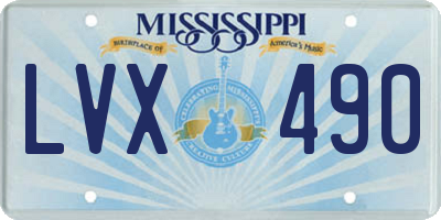 MS license plate LVX490