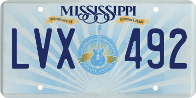 MS license plate LVX492