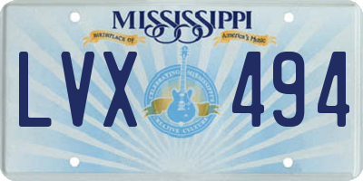 MS license plate LVX494