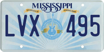 MS license plate LVX495