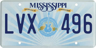 MS license plate LVX496