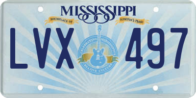 MS license plate LVX497