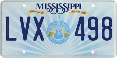 MS license plate LVX498