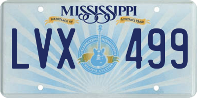 MS license plate LVX499