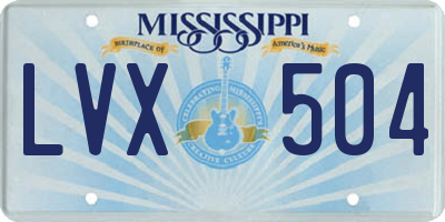 MS license plate LVX504