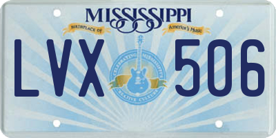 MS license plate LVX506