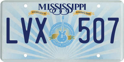 MS license plate LVX507
