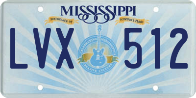 MS license plate LVX512