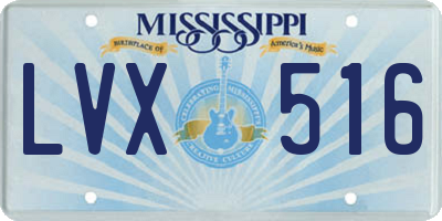 MS license plate LVX516