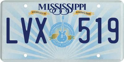 MS license plate LVX519